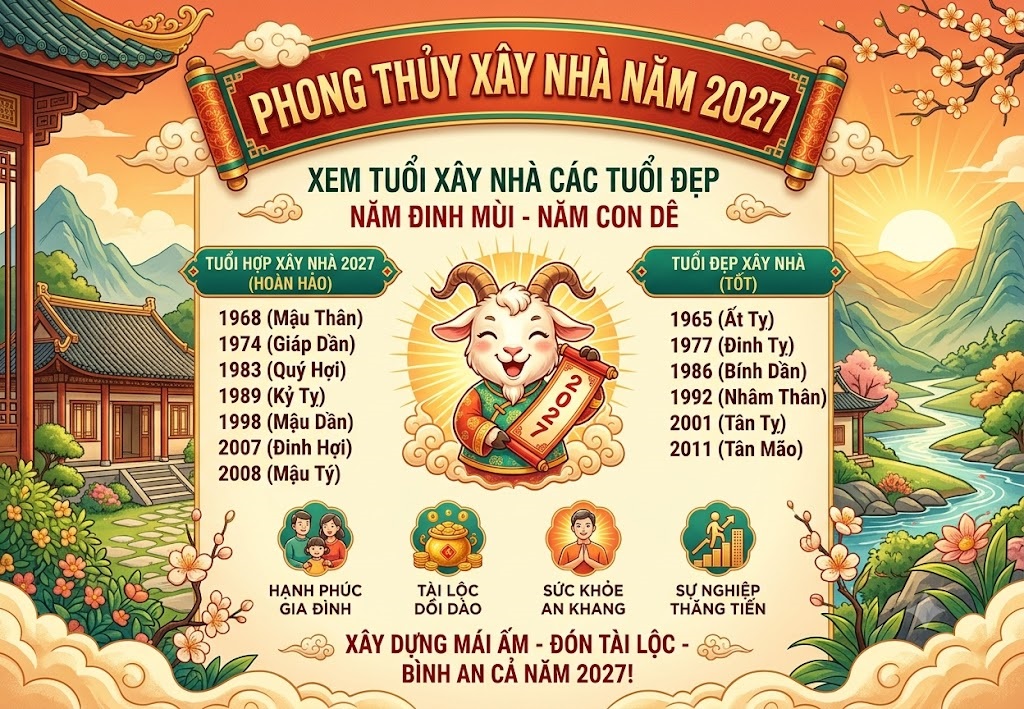 Xem tuổi xây nhà năm 2027 